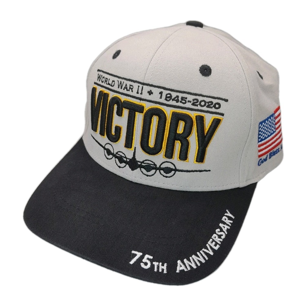 WWII Victory 75th Anniversary CAF Baseball Cap Patriotic Military Hat